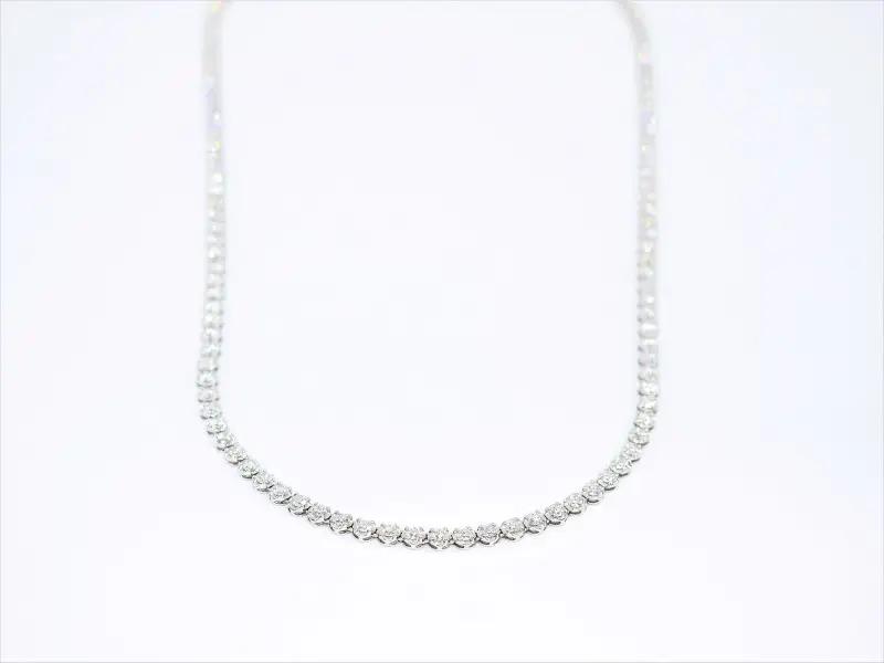 Deliciae テニスネックレス ストレート ワイドシャトン PT900 ダイヤモンド【5.0ct】DTN-12-PT-0501