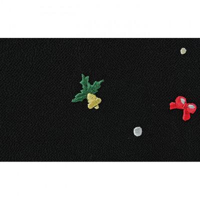 ふるさと納税 伊丹市 帯揚げ　黒地　ちりめん　クリスマスの刺繍 [54030235] |  | 03