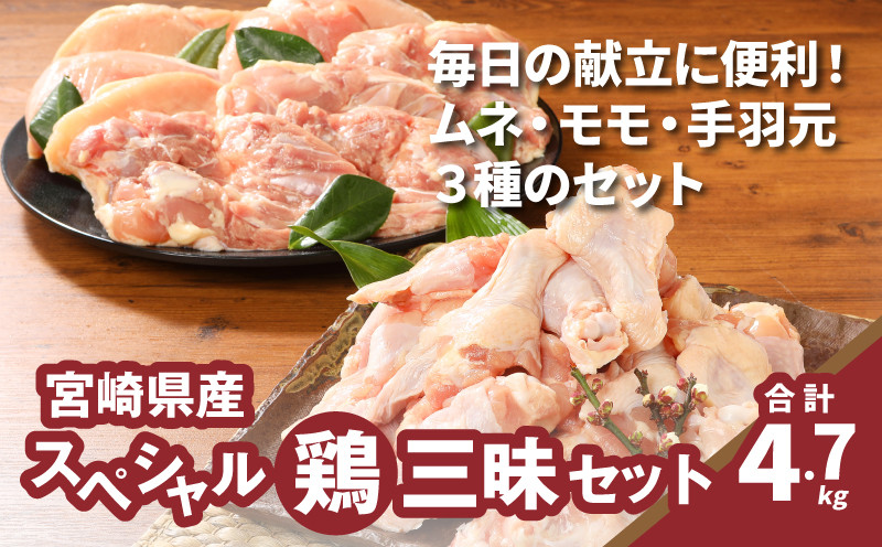 
                  宮崎県産 スペシャル鶏三昧 小分け 4.7kg K16_0113
                