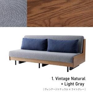 ソファ ソファベッド   幅180  ペース 180ごろ寝ソファ＜ヴィンテージナチュラル×ライトグレー＞【モーブル】【大川家具】