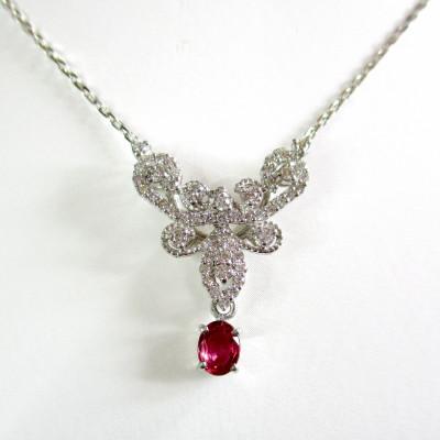 ふるさと納税 富士吉田市 プラチナ ルビー ダイヤモンド ペンダント ジュエリー MJ970【宝石鑑別書付き】 |  | 01