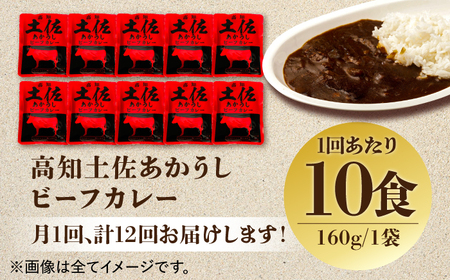 【12回定期便】高知土佐あかうしビーフカレー 10食セット/ レトルト カレー あか牛 土佐あかうし 牛肉 牛カレー 保存食 常備 人気 おすすめ 高知市 【株式会社 四国健商】[ATAF139]