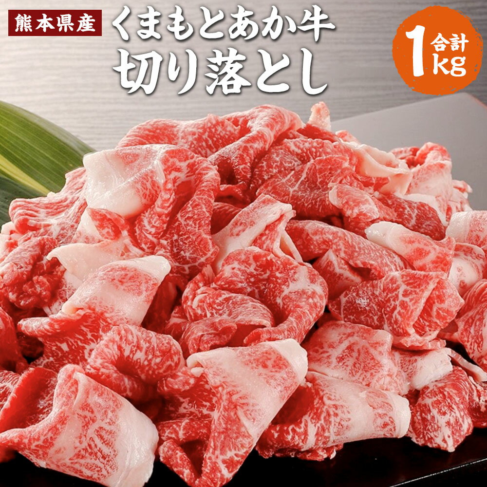 【ふるさと納税】熊本県産 GI認証取得 くまもとあか牛 切り落とし 合計1kg 500g×2パック お肉 肉 牛肉 あか牛 モモ バラ ウデ クビ 高品質 大容量 国産 冷凍 送料無料