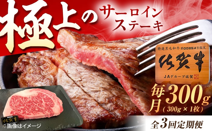 
            【3回定期便】佐賀牛 サーロインステーキ 300g（300g×1枚） /MKミート武雄 [UEM017] サーロイン ステーキ さーろいん すてーき ステーキ肉 すてーき肉 牛肉 国産 ブランド 和牛
          