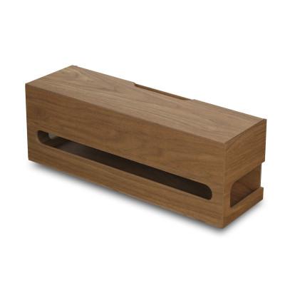 ふるさと納税 和歌山市 バスク ケーブルボックス M ブラウン 邪魔なケーブル類も木調ケースでスマートに収納