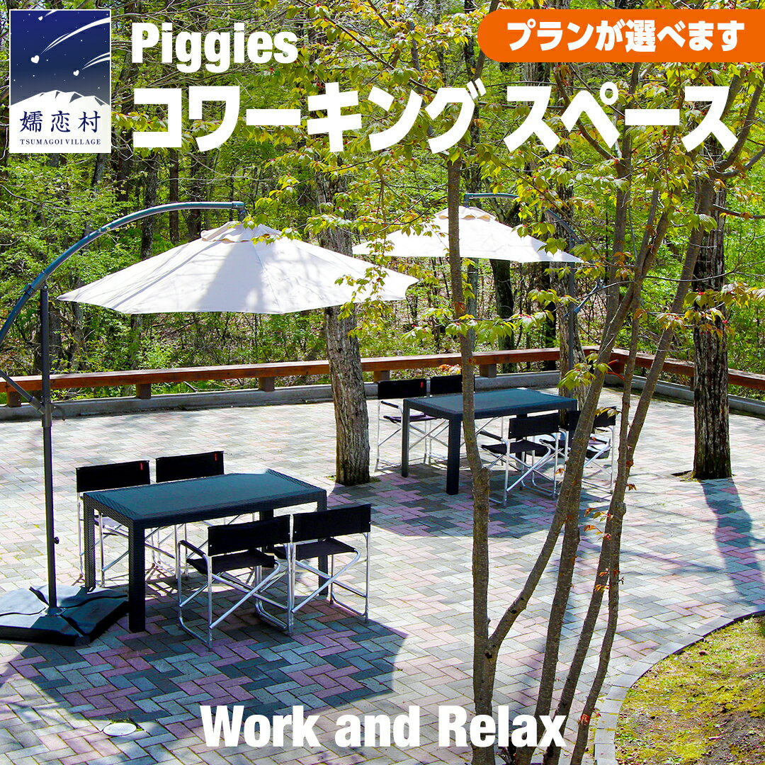 【ふるさと納税】 ＜ 2025年7月中旬発送 ＞ 【 選べるプラン 】Piggies コワーキング スペース 利用チケット 回数券 or 1日 利用券 軽食付きプラン テレワーク 回数券 リモート カフェ 自然 レンタルオフィス チケット フリーランス 在宅勤務 コワーキング ギフト