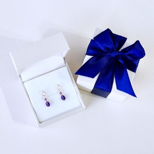 K10YG(10金) イエローゴールド 揺れる アメシスト アンティーク ピアス  保証書付  SR-2254 242-060-c