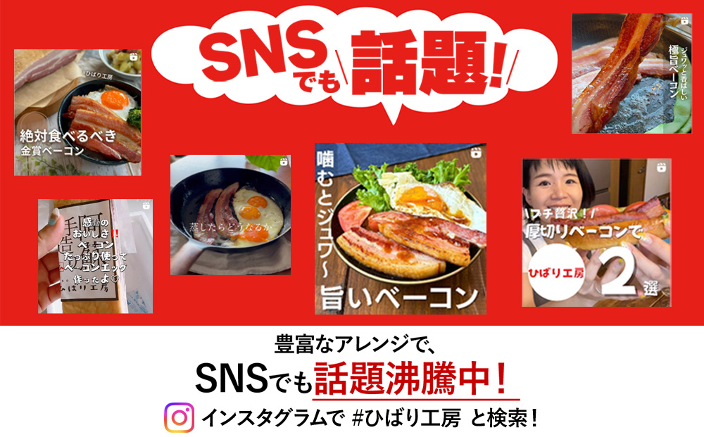 ひばり工房 ベーコンスライス+ ver2 ベーコン スライス 食べ比べ 小分け ドイツ suffa 金賞 豚肉 人気 美味しい 熊本 阿蘇 手作り ステーキ