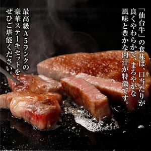 【角田産仙台牛A5ランク】豪華ステーキセット（ヒレ600g（3～5枚）・サーロイン500g（250g×2）） 仙台牛