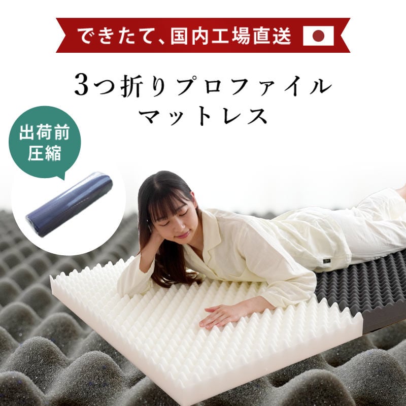 
            マットレス 高反発 体圧分散 選べるサイズ シングル セミダブル ダブル 圧縮梱包 三つ折り 高反発 ネイビー 寝具 敷布団 睡眠 健康 ベッド 日用 受注生産 送料無料 徳島県 吉野川市
          