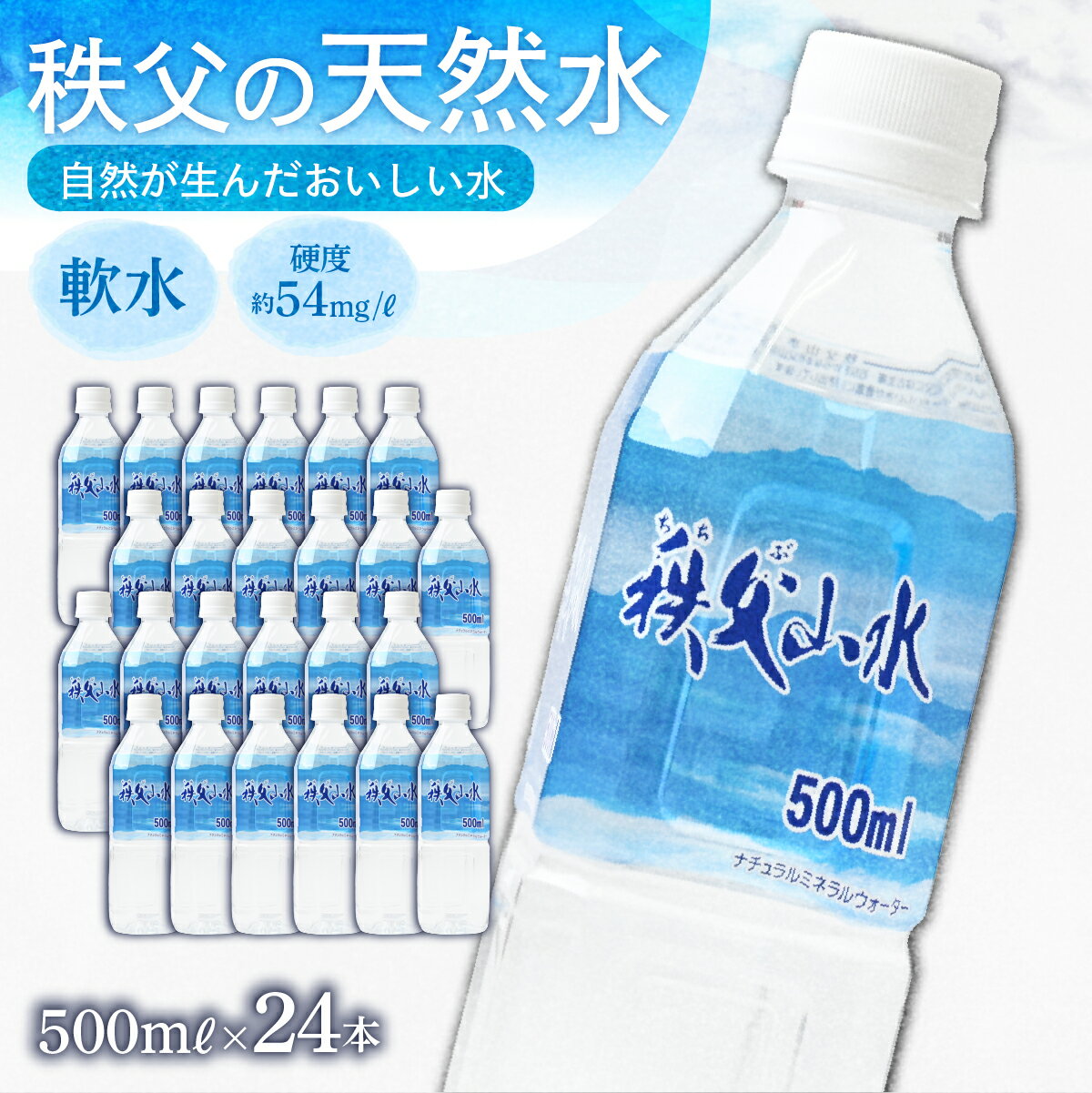 【ふるさと納税】天然水「秩父山水」500mL×24本 | 天然水 1年保存 定期便 水 500ml 天然水 ペットボトル ケース 箱 段ボール 防災備蓄用 おいしい水 国産 ミネラルウォーター 国産天然水 秩父 湧水 ラベル 軟水 弱アルカリ性 山 オススメ 日本 秩父山水 埼玉県 横瀬町