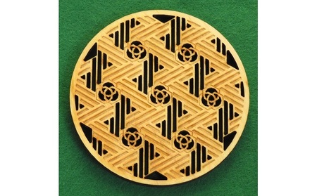 伝統文様コースター 北斎と光琳 桧製 6枚組｜HG000577