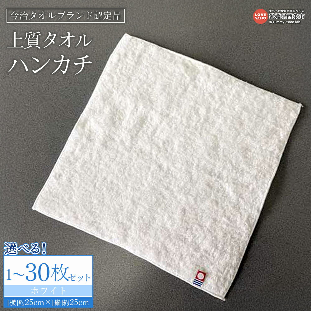 【ふるさと納税】＜今治タオルブランド認定品 上質タオルハンカチ 1～30枚セット＞※1か月以内に順次出荷 選べる 今治 日本製 綿100% 高品質 吸水 タオルセット ふわふわ ふんわり やわらかい 贈り物 ギフト用 贈答用 自宅用 家庭用 普段使い 国産 愛媛県 西条市【常温】