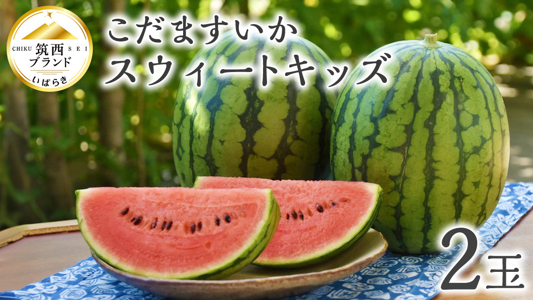 
            【 JA北つくば 】 こだますいか 「 スウィートキッズ 」 2玉 2026年産 スイカ 果物 フルーツ [AE005ci]
          