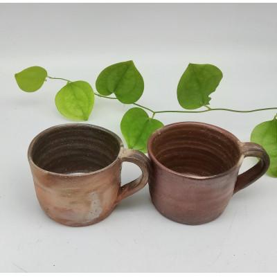 ふるさと納税 備前市 備前焼手付きカップ2個セット(登り窯)