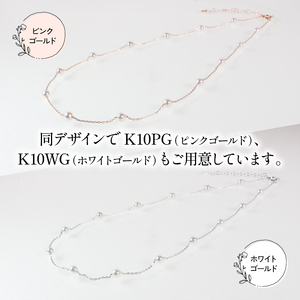 真珠 アクセサリー ネックレス パール 3.5mm 以上 4mm 未満 アコヤ真珠 ジュエリー カジュアル 普段遣い おしゃれ イエローゴールド / あこや真珠ステーションネックレス K10YG