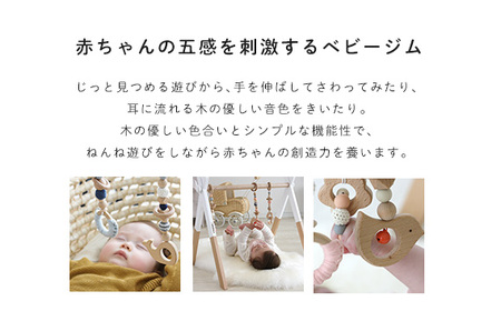 HOPPL【アウトレット】ベビージムセット（ジム：シーグリーン/ハンギングトイ:ブルー） KWNBV318