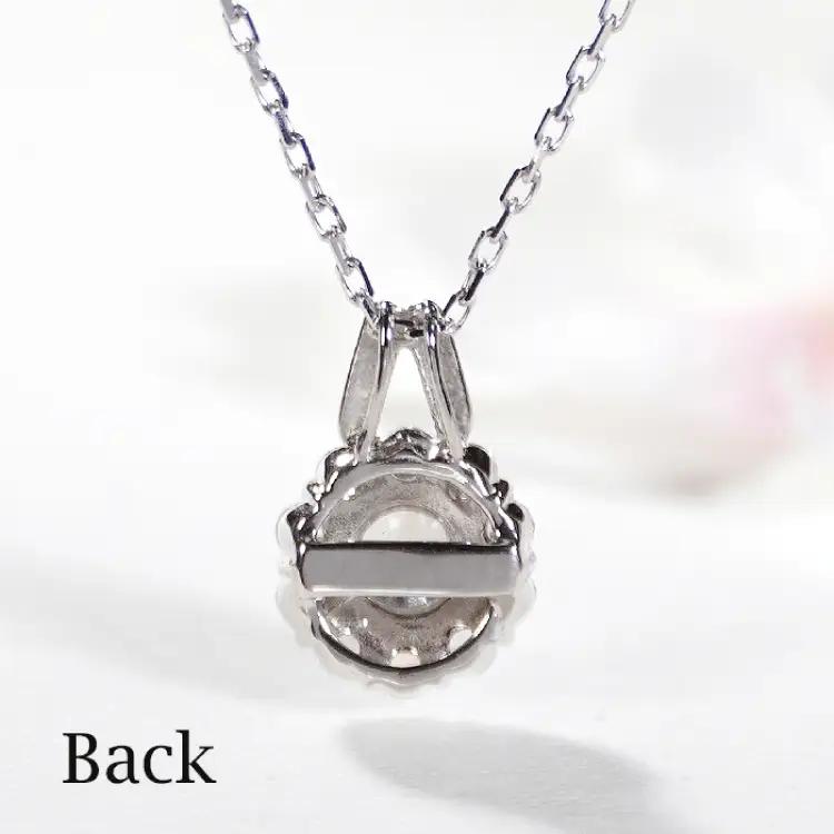 ネックレス プラチナ PT900 ダイヤモンド 0.35ct 取り巻き フラワー ペンダント 【f218-pt】