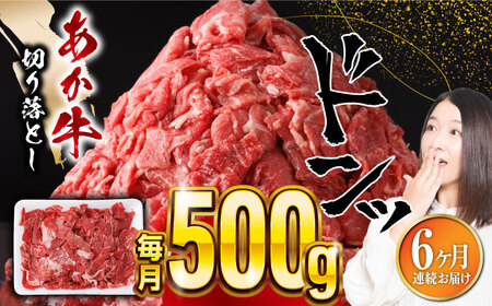 【全6回定期便】あか牛 切り落とし 500g 牛肉切り落とし 牛肉切り落とし 牛肉切り落とし 牛肉切り落とし 牛肉切り落とし [YBZ057]