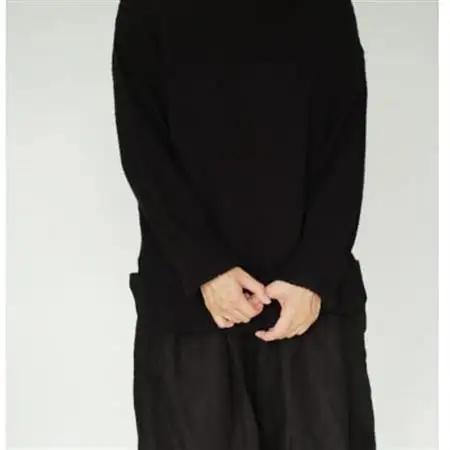 【ezu】monochrome sweater black /コットン100%◆黒◆Mサイズ【1720353】