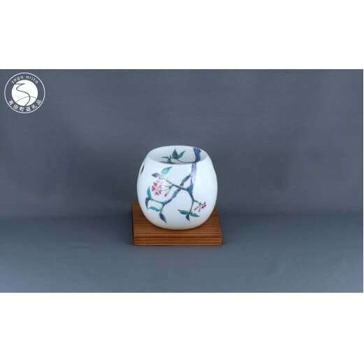 有田焼 茶香炉〈山桜文〉【赤絵白磁硯処 雪月花】手描き 伝統工芸 香炉 赤絵 インテリア  75000円 di012