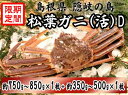 【ふるさと納税】松葉ガニ 活 隠岐 カニ 蟹 約750～850g×1枚・約350~500g×1枚