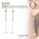 【ふるさと納税】 【 数量限定 】K18 PT(プラチナ) 天然アコヤパール コンビチェーン ピアス