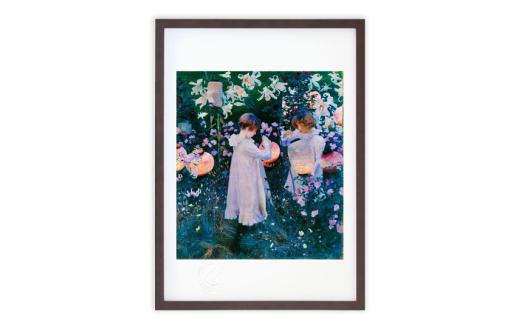 ジョン・シンガー・サージェント「カーネーション、リリー、リリー、ローズ」Mサイズ A3 ジクレー版画 額縁付き 名画 絵画 花 ボタニカルアート 少女 提灯 庭園 バラ カーネーション ユリ アートフレーム 額入り絵画 壁掛け インテリアアート 署名・エディション番号入り 玄関 リビング 埼玉県白岡市
