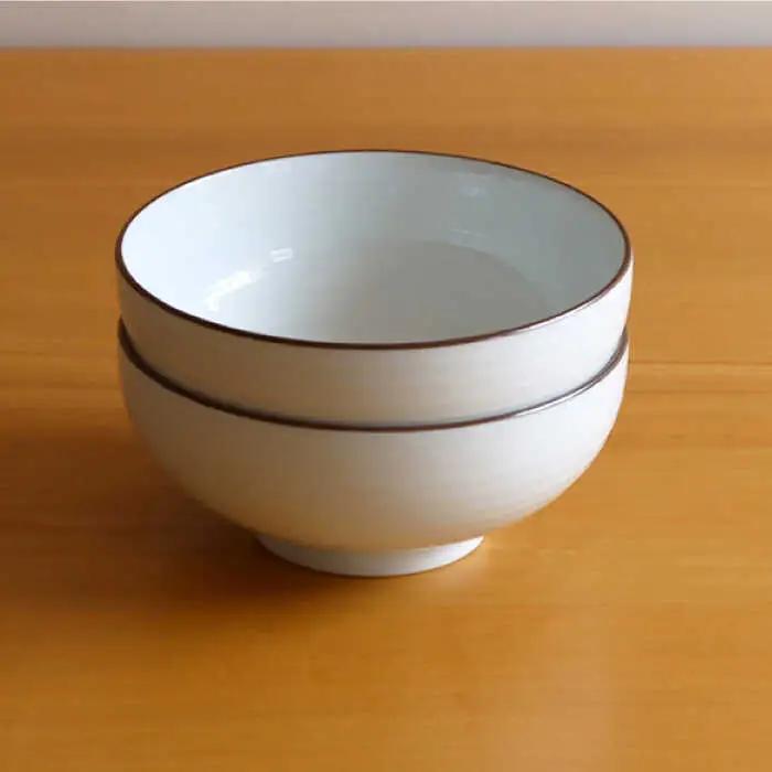 【白山陶器】【定番のシリーズ】白磁千段5寸浅めん丼 2ピースセット 食器 皿 【波佐見焼】[TA108] 波佐見焼