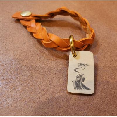 ふるさと納税 松江市 鞄のループキーホルダー×小泉八雲チャーム(ろくろ首)橙(松江市)