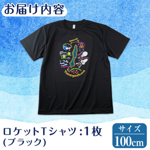 n209-BL-100 数量限定 種子島 Tシャツ ブラック・100cm キッズ 子供 鹿児島 ご当地 半袖 【TEAR DROP】