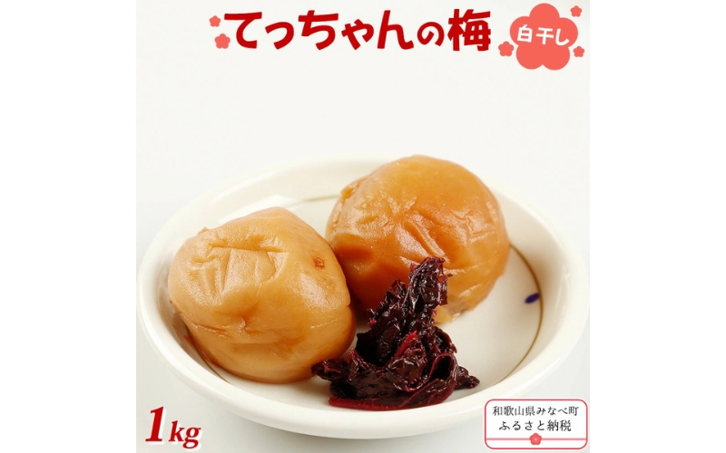 てっちゃんの梅(白干し梅) 　1kg 塩分20%【matunou001A】