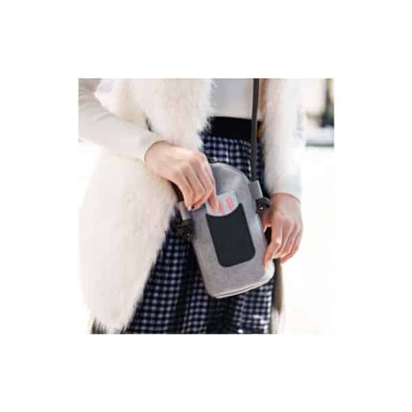 【ふるさと納税】豊岡鞄 S4301 TUTUMU Pocket Suede ミックスグレー / 鞄 かばん バッグ カバン おしゃれ ショルダーバッグ