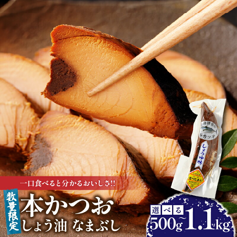 【ふるさと納税】＼一口食べると分かるおいしさ!!／本かつお しょう油 なまぶし 500g 1.1kg 食品 加工品 国産 真空パック おすすめ 鰹 生ぶし 生節 おかず おつまみ サラダ ギフト プレゼント 贈り物 贈答 お取り寄せ おすそ分け 宮崎県 日南市 送料無料