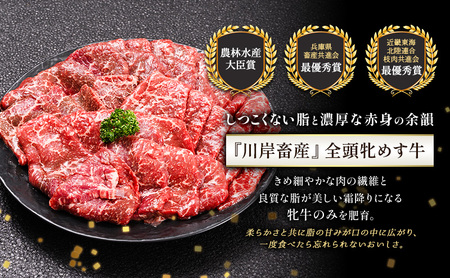 神戸牛 牛肉 牝 上赤身 焼肉 川岸畜産 神戸牛【1500g】【冷凍】