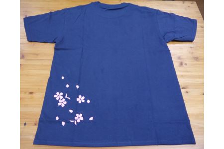 「熊野桜」100年ぶりの新種をモチーフに！【クマノザクラTシャツ：ネイビー1枚】Ｍサイズ