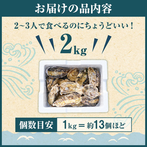 メディアでも話題の生食用カキ！赤穂・坂越湾で育った新鮮な身を厳選(坂越産カキ 生食用 殻付2kg)[ 牡蠣 冬牡蠣 ]