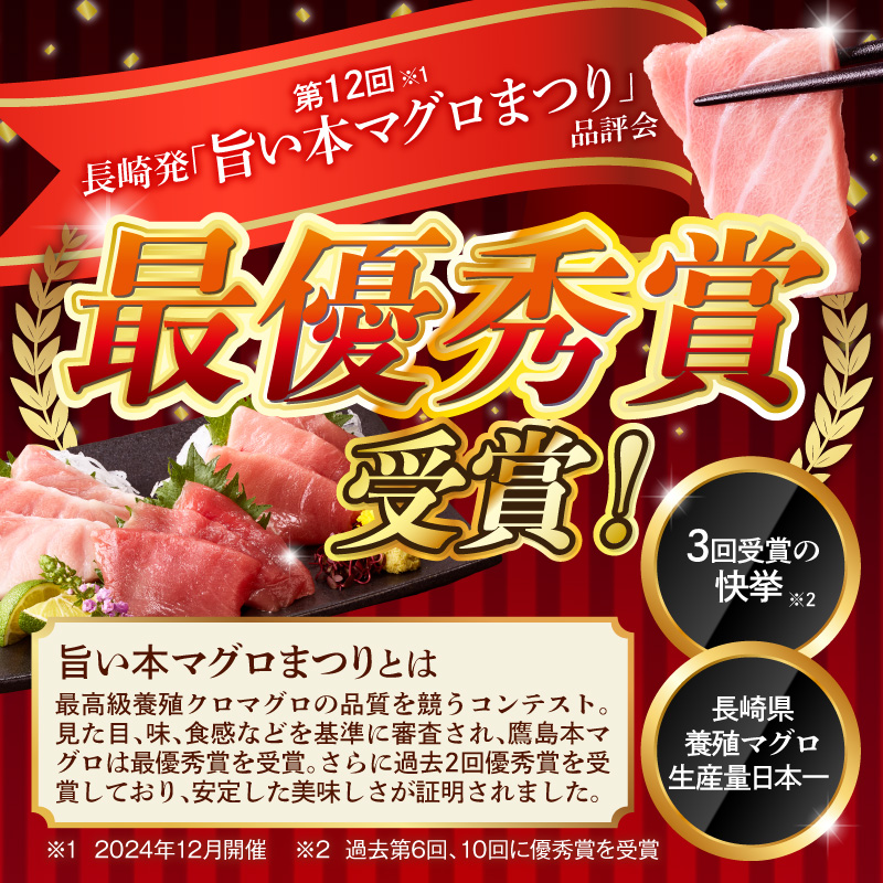 鷹島産本まぐろ 食べきりサイズ(80g×2p)とアジフライのセット(4枚×1p) ( 本まぐろ マグロ 鷹島産本まぐろ アジフライ あじ フィレタイプ ) 【A9-063】