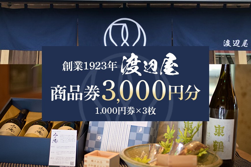 
            地酒の渡辺屋 商品券 3000円分 (336)
          