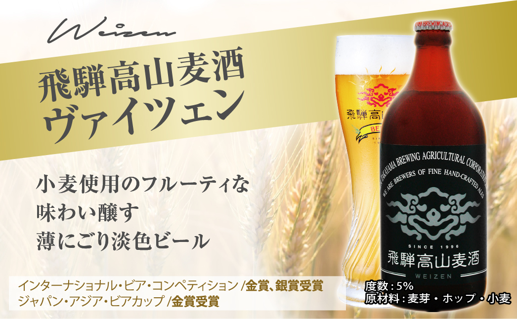 飛騨高山麦酒 ヴァイツェン500ml 6本セット クラフトビール 地ビール   お酒 ビール 飛騨高山 プレミアム 家飲み おうち時間 ヴァイツェン 酒 父の日  セット 贈答用 詰め合わせ FS02