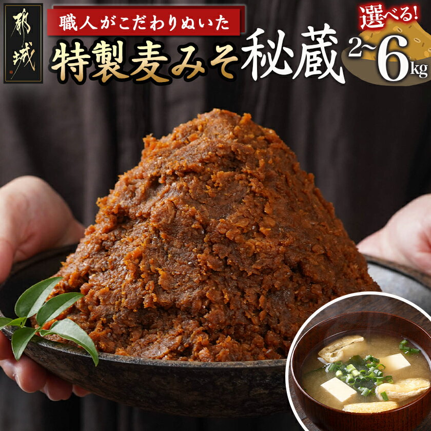 【ふるさと納税】【内容量が選べる！】職人がこだわりぬいた〜特製麦みそ「秘蔵」 - 特製麦みそ 味噌 麦味噌 みそ 麦こうじ 選べる内容量 2kg 4kg 6kg 送料無料 SKU-F202【宮崎県都城市は2年連続ふるさと納税日本一！】
