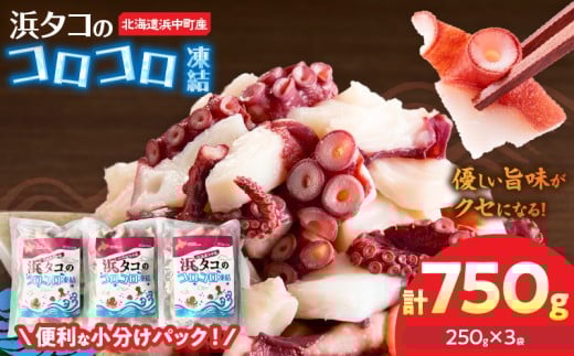 【北海道浜中町産】数量限定《使い勝手便利!!》浜タコのコロコロ凍結（250g×3袋）_H0023-038