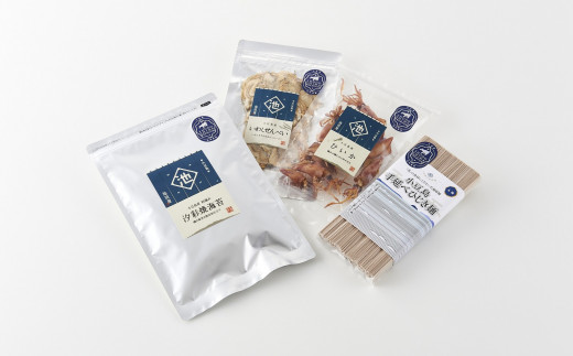 小豆島プレミアム4 品セット【焼海苔・ひいか・いわしせんべい・ひじき麺】