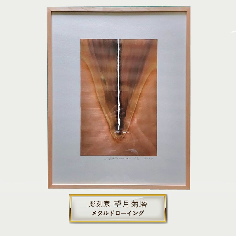 【ふるさと納税】彫刻家 望月菊磨 『メタルドローイング』額入　平面作品 L【 アート ART 神奈川県 大磯町 】