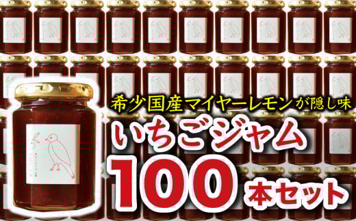 希少 国産 マイヤーレモン 使用 手作り いちごジャム 160g×100本 こだわり ジャム お得 お試し ミニジャム付 保存料 着色料 不使用  ジャム フルーツ 果物 いちご 苺 果肉 パン 朝食 朝ご飯 贈り物 贈答 箱詰め プレゼント ギフト 手作り ハンドメイド  詰め合わせ スイーツ おやつ ケーキ パンケーキ 美味しい 三重県 尾鷲市 KA-24