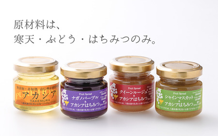 TK29-25A ジュエリーボックス 新世代ぶどうのスプレッドとアカシア蜂蜜の詰め合わせ 12個入 // 長野県 松川町産 南信州 ぶどう シャインマスカット ナガノパープル クイーンルージュ® 寒天