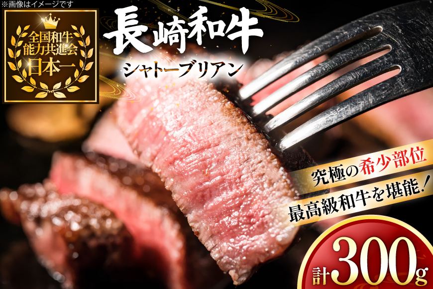 牛肉 和牛 長崎和牛 シャトーブリアン 150g 2枚 計300g [黒牛 長崎県 東彼杵町 hs42bag750078] 赤身肉 ステーキ シャトー シャトーブリアン 長崎和牛 和牛