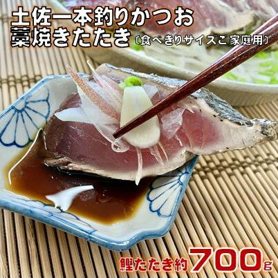【ふるさと納税】 土佐沖 一本釣り 鰹 藁焼き たたき 700g 食べきり サイズ ご家庭用 100g×7個 かつお かつおのたたき わら焼き 鰹のたたき 魚 魚介類 海鮮 刺身 刺し身 本場 ふるさと納税鰹のたたき ふるさと納税かつお ［0987］