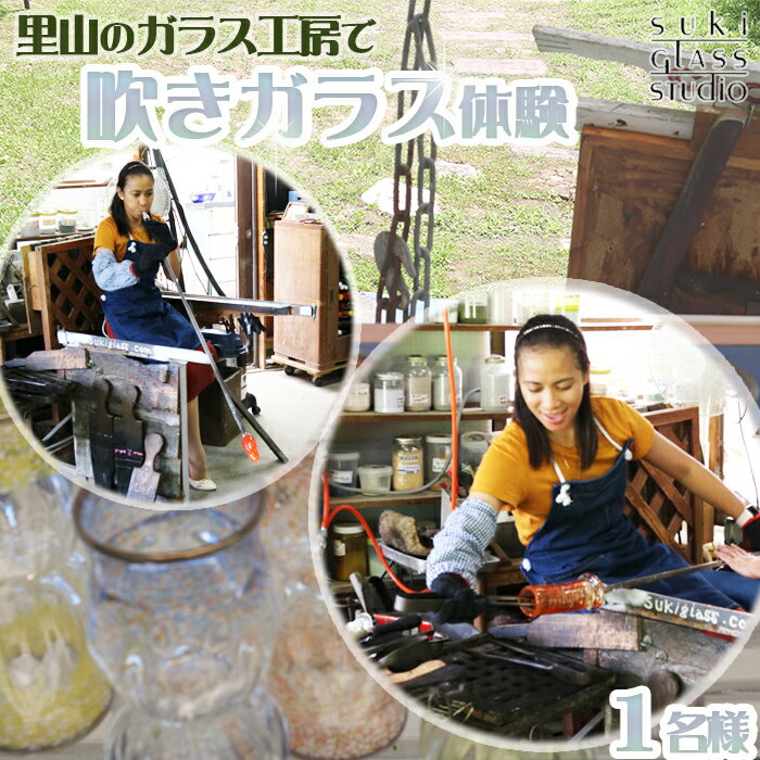 【ふるさと納税】【SUKI GLASS STUDIO】里山の工房で『吹きガラス体験』1名様　[0017-0027]