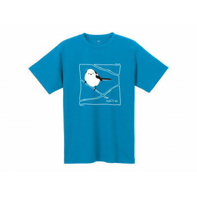 【ふるさと納税】モンベル×小清水町コラボウイックロンTシャツ「シマエナガ」 ターコイズ　Lサイズ【1724339】